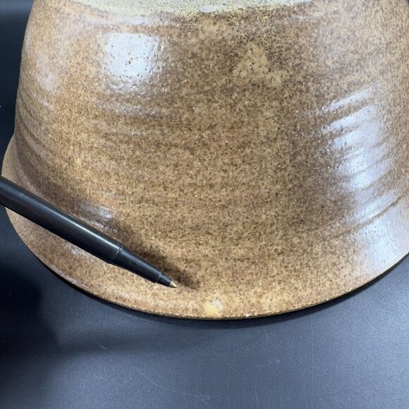 2004 Liberty Pottery Becky Large Stoneware Brown Speckled Bowl Dish Ohio Crafted - Picture 9 of 15